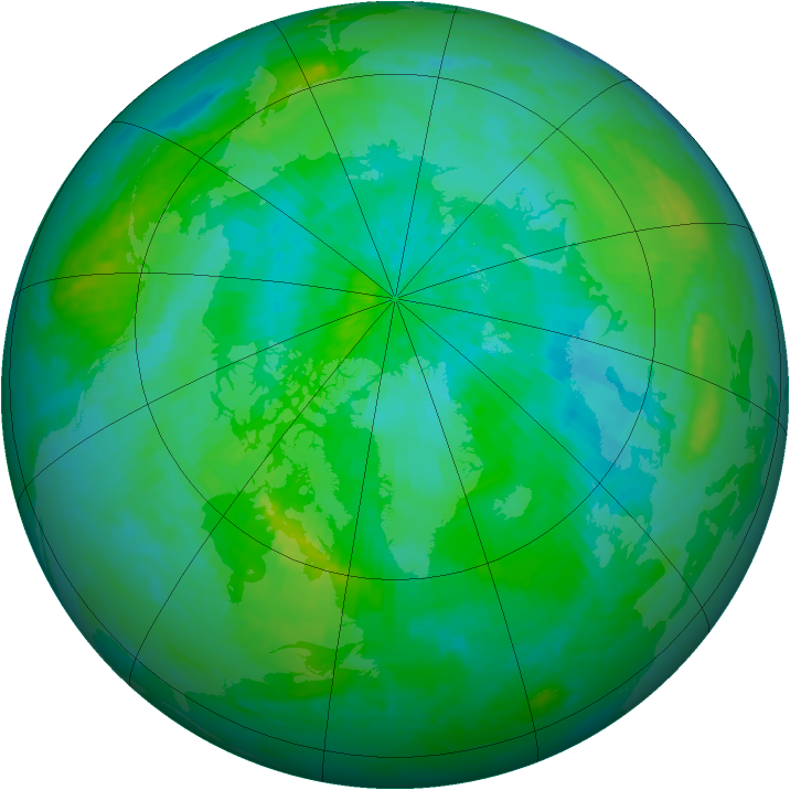 Arctic ozone map for 29 August 2001